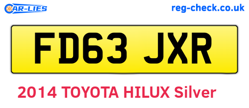 FD63JXR are the vehicle registration plates.