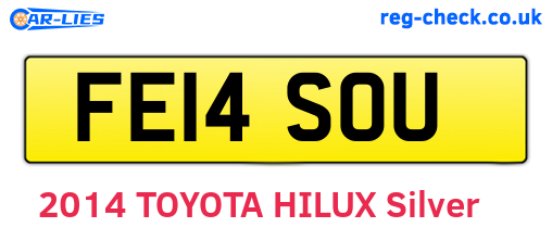 FE14SOU are the vehicle registration plates.