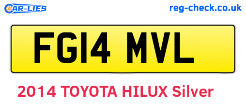 FG14MVL are the vehicle registration plates.