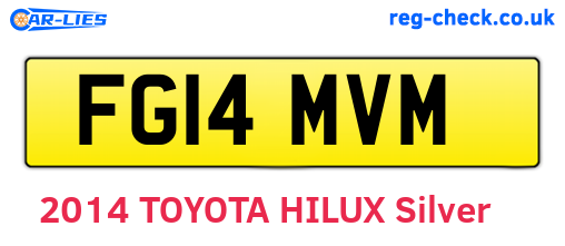 FG14MVM are the vehicle registration plates.