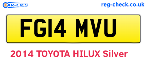 FG14MVU are the vehicle registration plates.