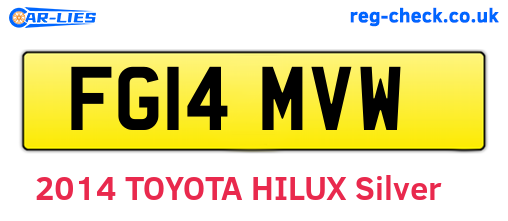 FG14MVW are the vehicle registration plates.