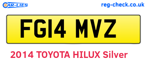 FG14MVZ are the vehicle registration plates.