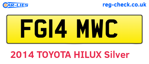 FG14MWC are the vehicle registration plates.