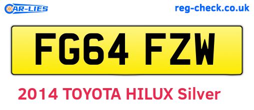 FG64FZW are the vehicle registration plates.
