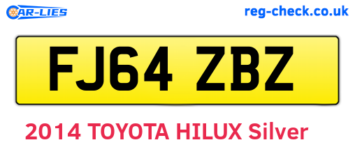 FJ64ZBZ are the vehicle registration plates.