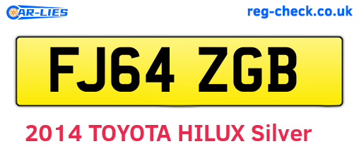 FJ64ZGB are the vehicle registration plates.