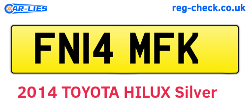 FN14MFK are the vehicle registration plates.