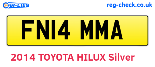 FN14MMA are the vehicle registration plates.