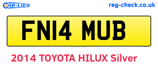 FN14MUB are the vehicle registration plates.