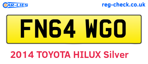 FN64WGO are the vehicle registration plates.