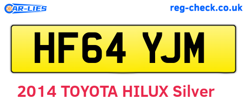 HF64YJM are the vehicle registration plates.