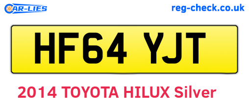 HF64YJT are the vehicle registration plates.