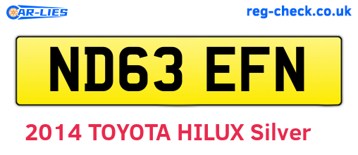 ND63EFN are the vehicle registration plates.