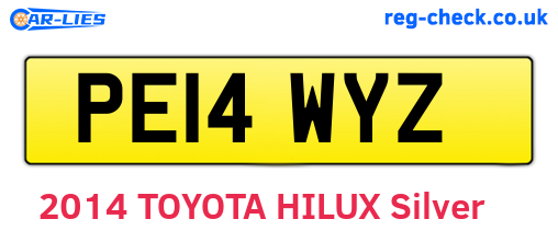 PE14WYZ are the vehicle registration plates.