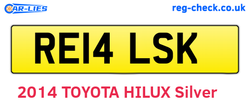 RE14LSK are the vehicle registration plates.