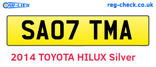 SA07TMA are the vehicle registration plates.