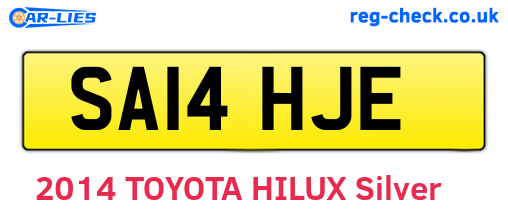 SA14HJE are the vehicle registration plates.