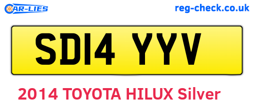 SD14YYV are the vehicle registration plates.