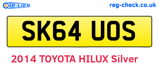SK64UOS are the vehicle registration plates.