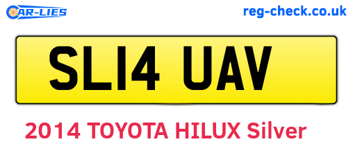 SL14UAV are the vehicle registration plates.