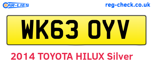 WK63OYV are the vehicle registration plates.