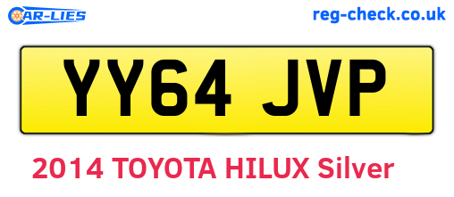 YY64JVP are the vehicle registration plates.