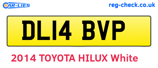 DL14BVP are the vehicle registration plates.