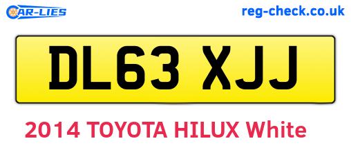DL63XJJ are the vehicle registration plates.