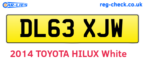 DL63XJW are the vehicle registration plates.