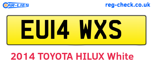 EU14WXS are the vehicle registration plates.