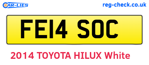 FE14SOC are the vehicle registration plates.