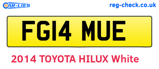 FG14MUE are the vehicle registration plates.