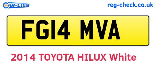 FG14MVA are the vehicle registration plates.