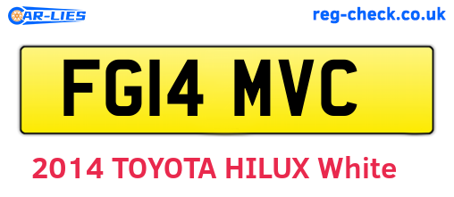FG14MVC are the vehicle registration plates.