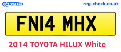 FN14MHX are the vehicle registration plates.