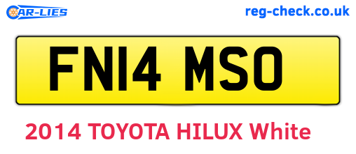 FN14MSO are the vehicle registration plates.