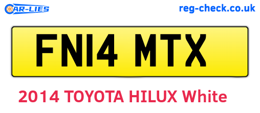 FN14MTX are the vehicle registration plates.