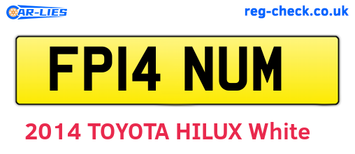 FP14NUM are the vehicle registration plates.