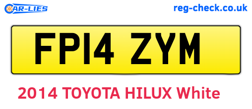 FP14ZYM are the vehicle registration plates.