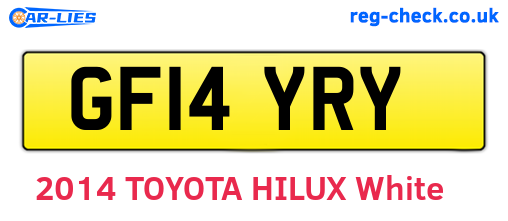GF14YRY are the vehicle registration plates.