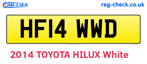 HF14WWD are the vehicle registration plates.