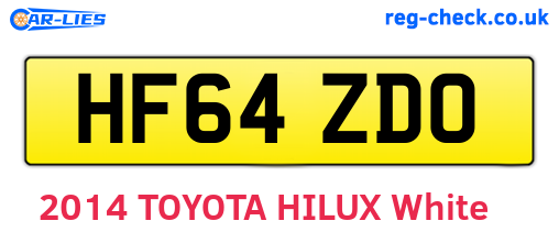 HF64ZDO are the vehicle registration plates.