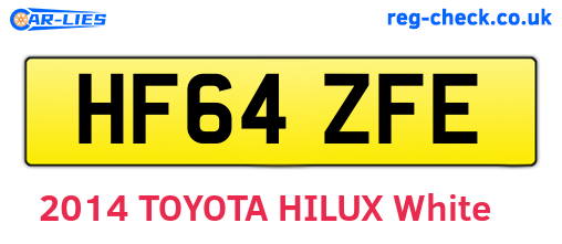 HF64ZFE are the vehicle registration plates.