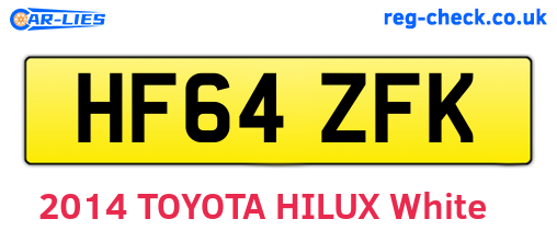 HF64ZFK are the vehicle registration plates.