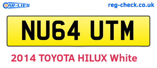 NU64UTM are the vehicle registration plates.