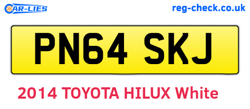 PN64SKJ are the vehicle registration plates.