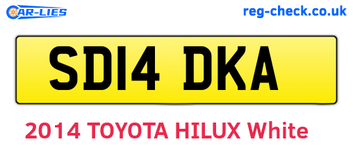 SD14DKA are the vehicle registration plates.