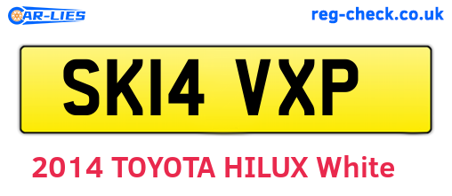 SK14VXP are the vehicle registration plates.