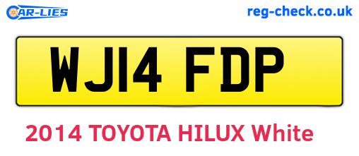WJ14FDP are the vehicle registration plates.